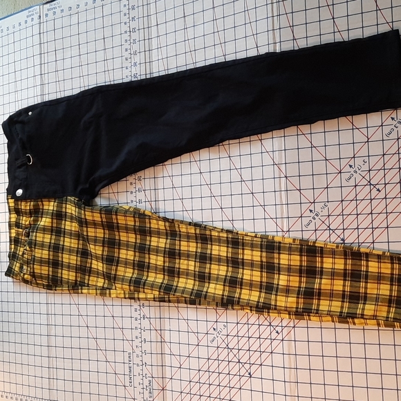 Banned Alternative Denim - Banned Alternative Half Black & Half Check Skinny Jeans